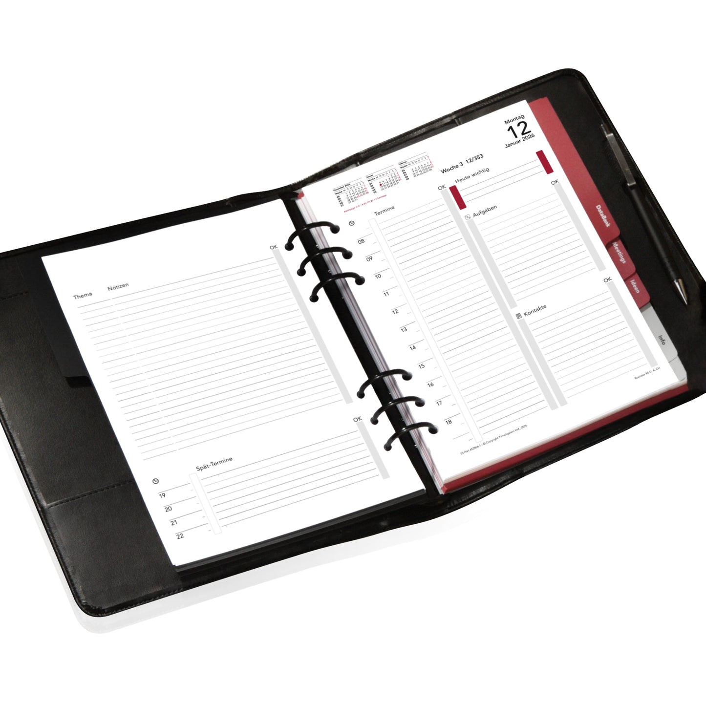 Business A5 Jahresinhalt 2026 Tagesplan