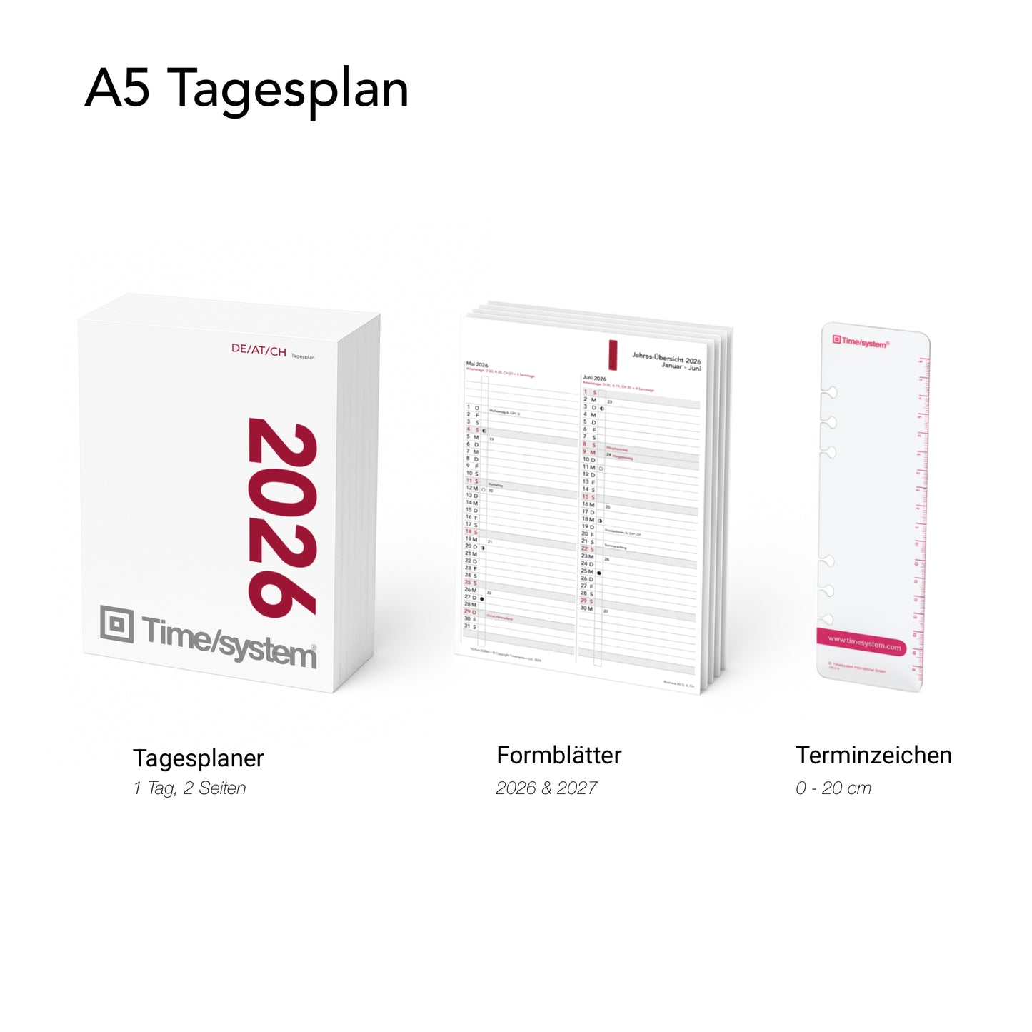 Business A5 Jahresinhalt 2026 Tagesplan