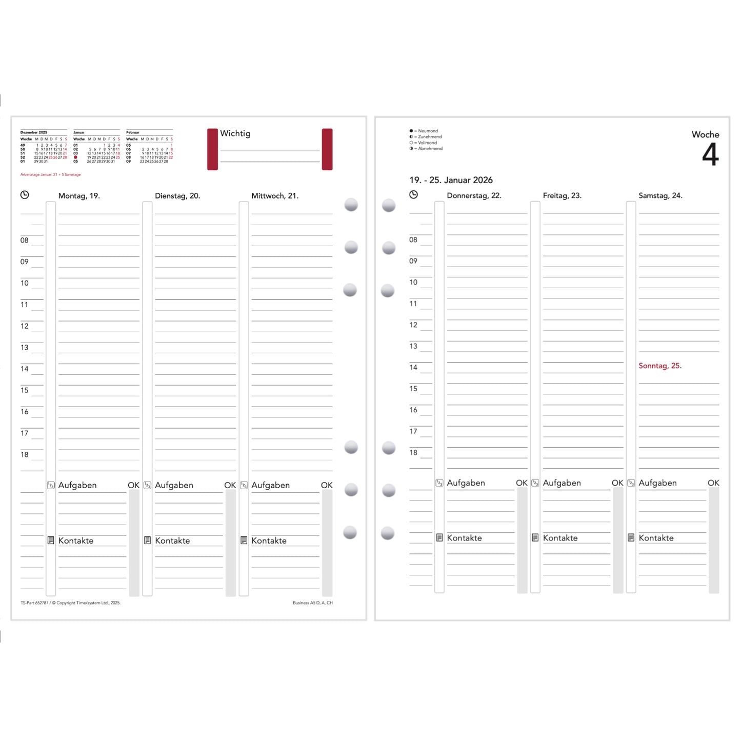 Business A5 Jahresinhalt 2026 Woche