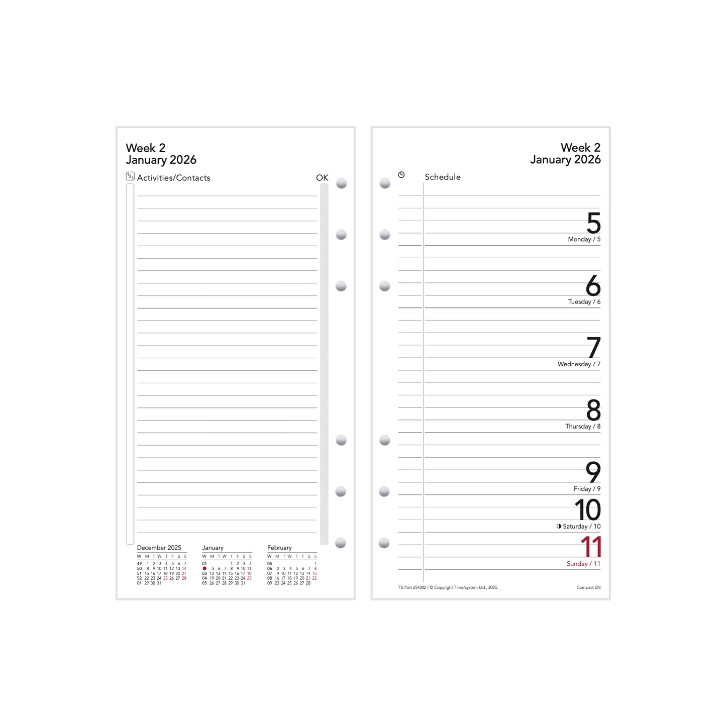 Compact Jahresinhalt 2026 Weekly Plan English