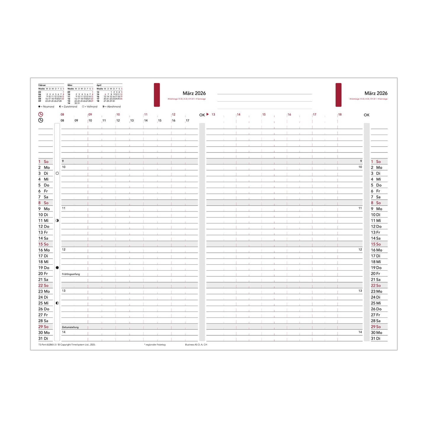 Business A5 Monatspläne 2026