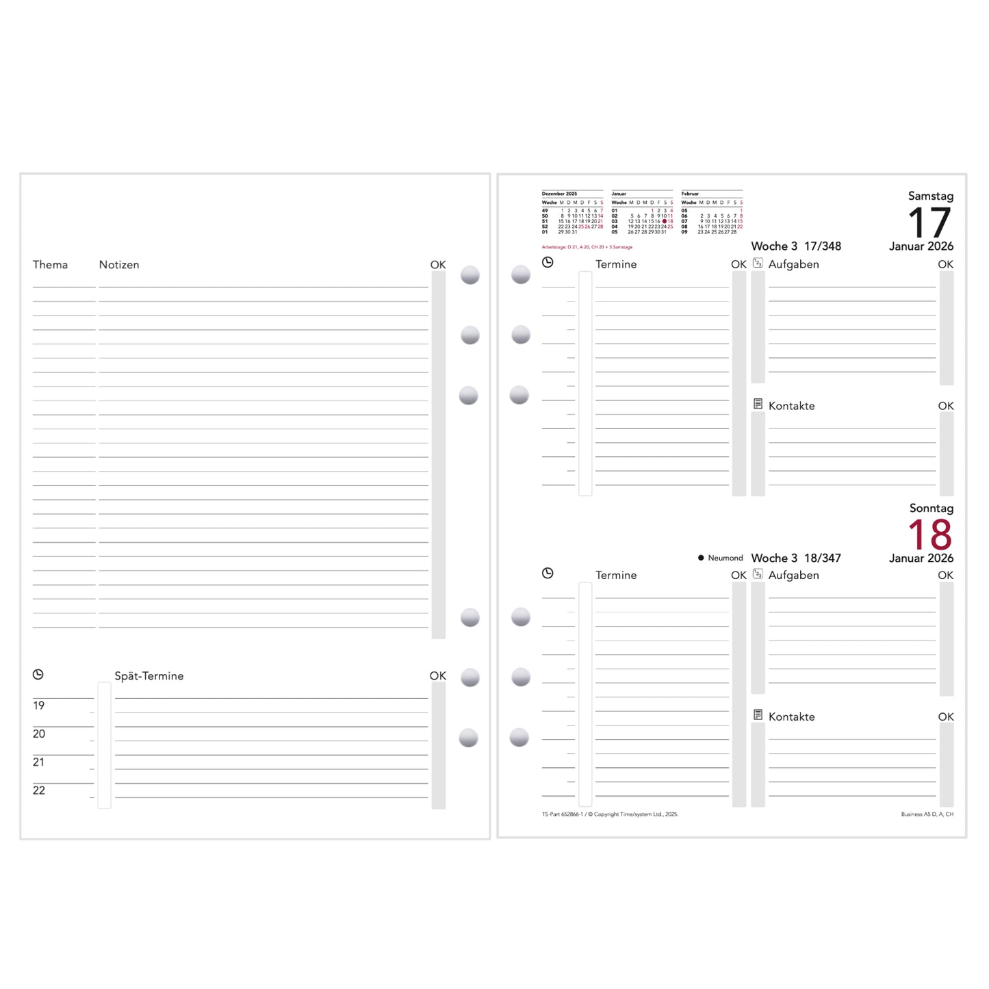 Business A5 Jahresinhalt 2026 Tagesplan