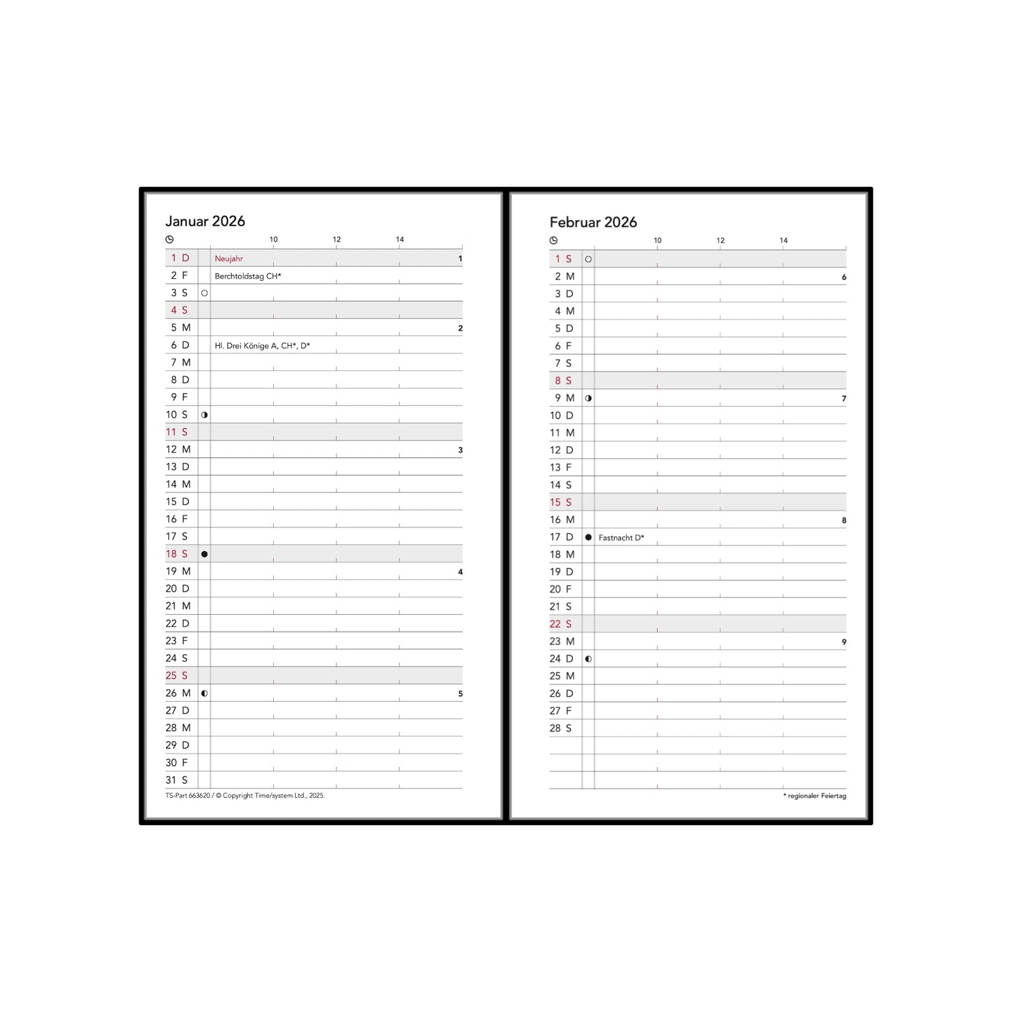 CAL Pocket Vogue Jahresinhalt 2026