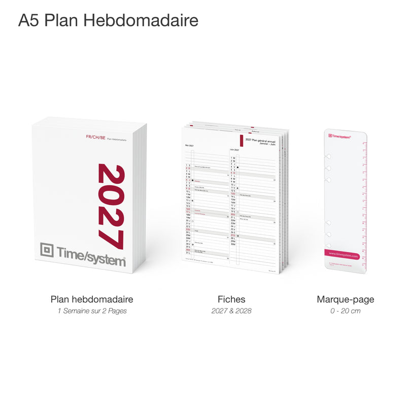 Business Recharge annuelle A5 2027 Plan Hebdomadaire Français