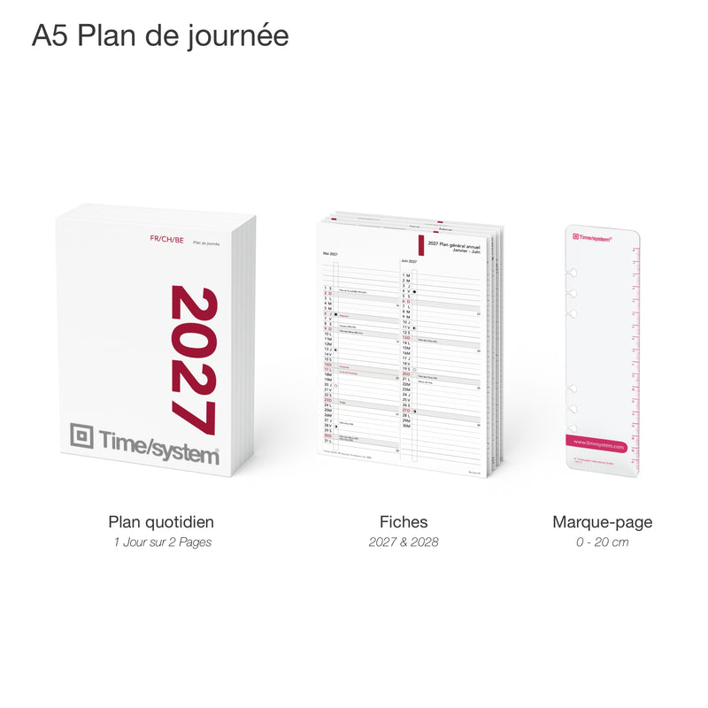 Business Recharge annuelle A5 2027 Plan de journée Français