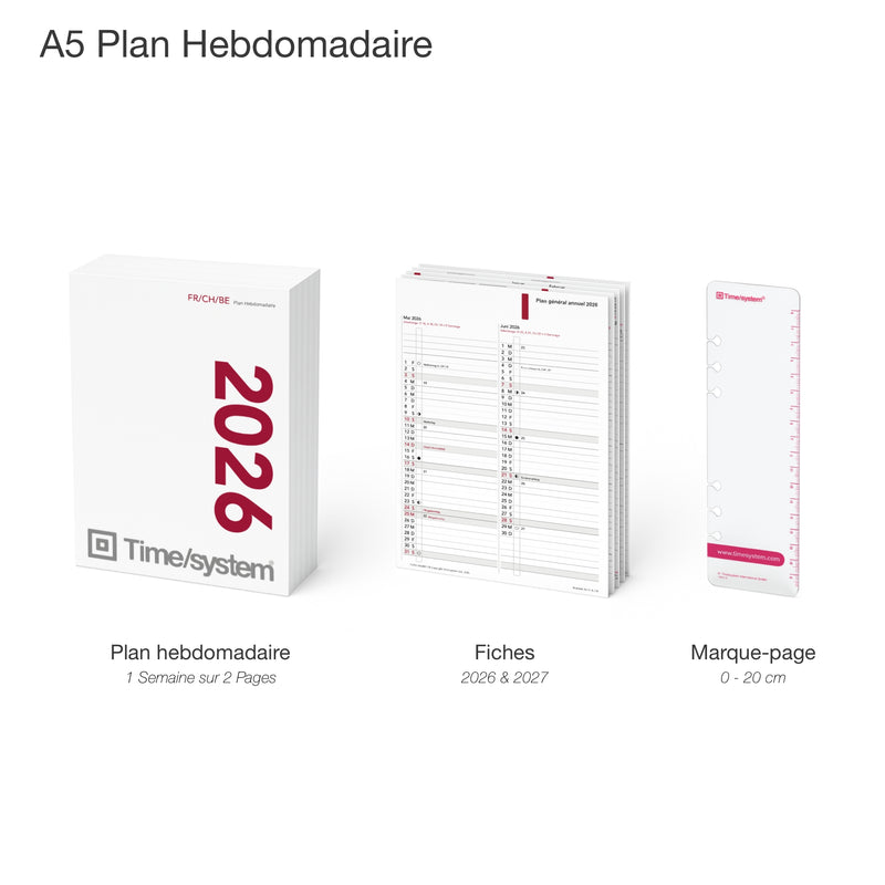 Business Recharge annuelle A5 2026 Plan Hebdomadaire Français