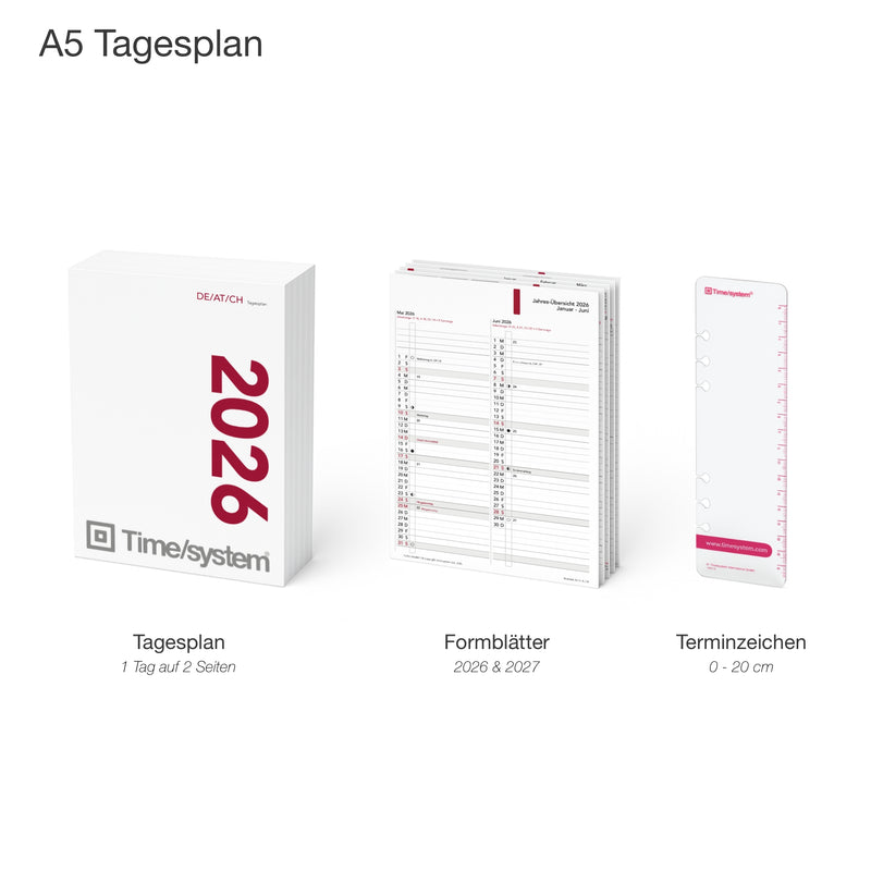 Business A5 Jahresinhalt 2026 Tagesplan
