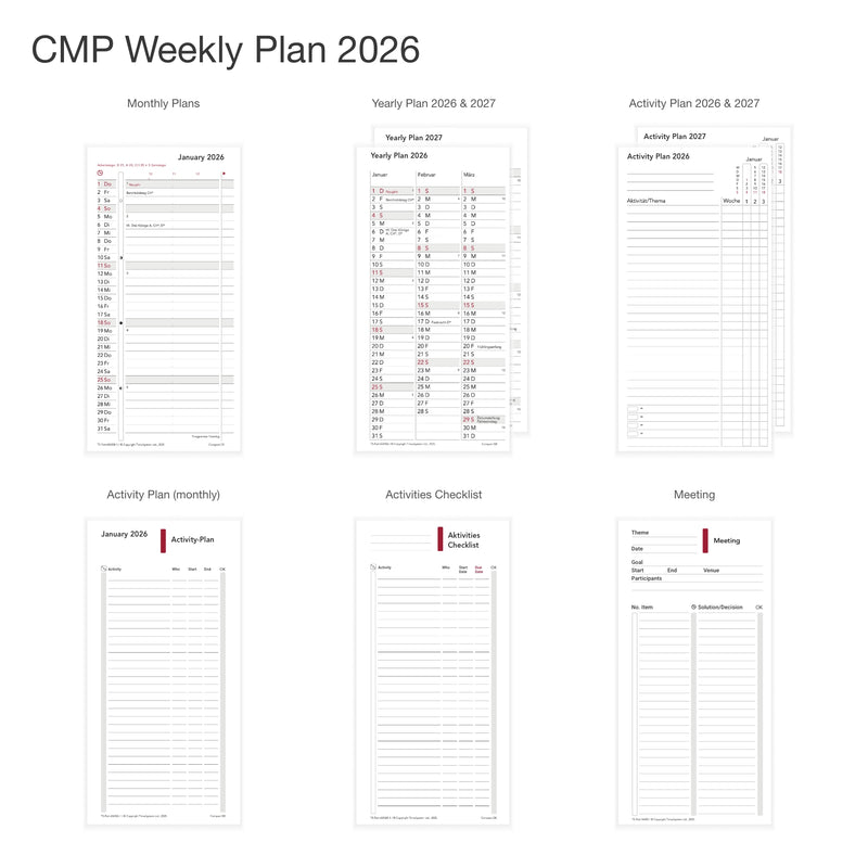 Compact Jahresinhalt 2026 Weekly Plan English
