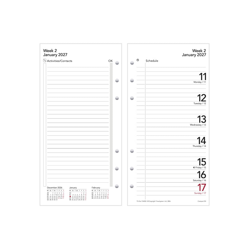 Compact Jahresinhalt 2027 Weekly Plan English