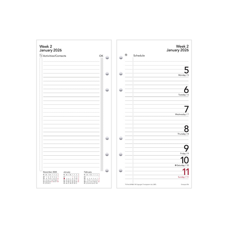 Compact Jahresinhalt 2026 Weekly Plan English