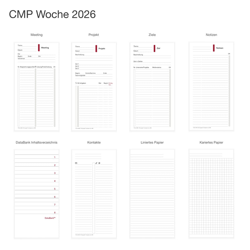 Compact Jahresinhalt mit Wochenplanung CH-DE 2026