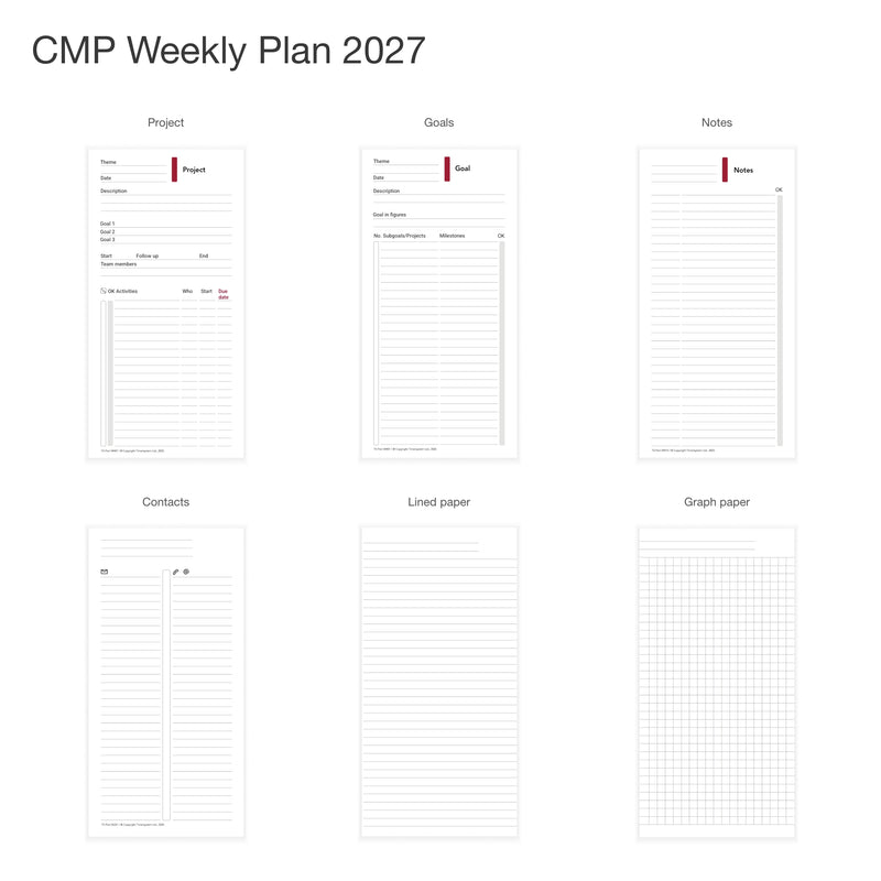 Compact Jahresinhalt 2027 Weekly Plan English
