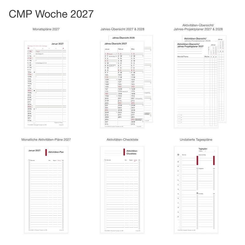 Compact Jahresinhalt mit Wochenplanung CH-DE 2027