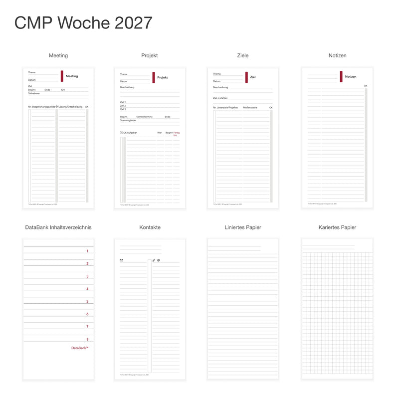 Compact Jahresinhalt mit Wochenplanung CH-DE 2027