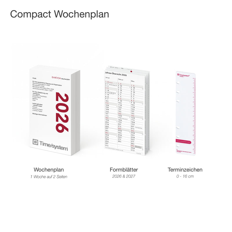 Compact Jahresinhalt mit Wochenplanung CH-DE 2026