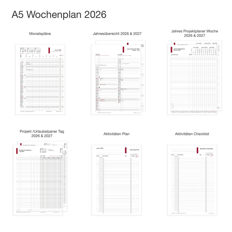 Business A5 Jahresinhalt 2026 Woche