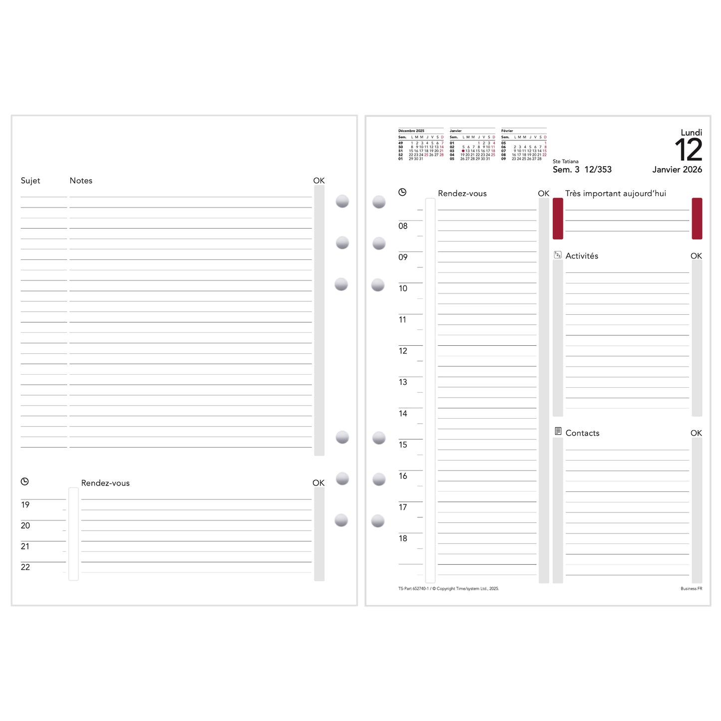 Business Recharge annuelle A5 2026 Plan de Journee