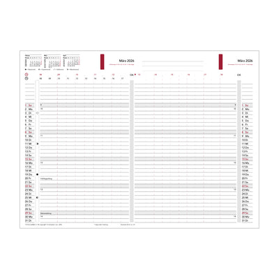 Business A5 Monatspläne 2026