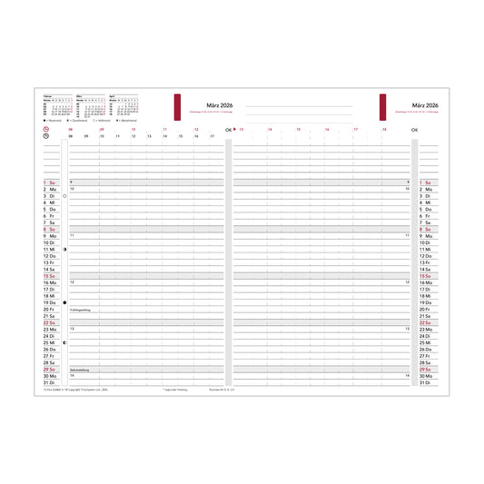 Business A5 Monatspläne 2026