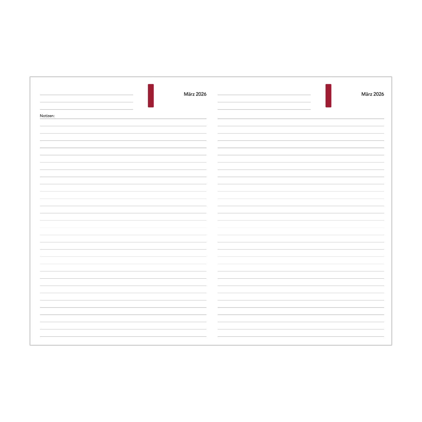 Business A5 Monatspläne 2026