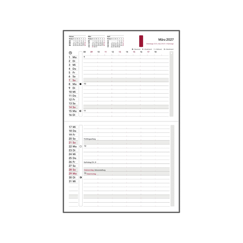 REM Taschenkalender zum Jahresinhalt 2027 DE
