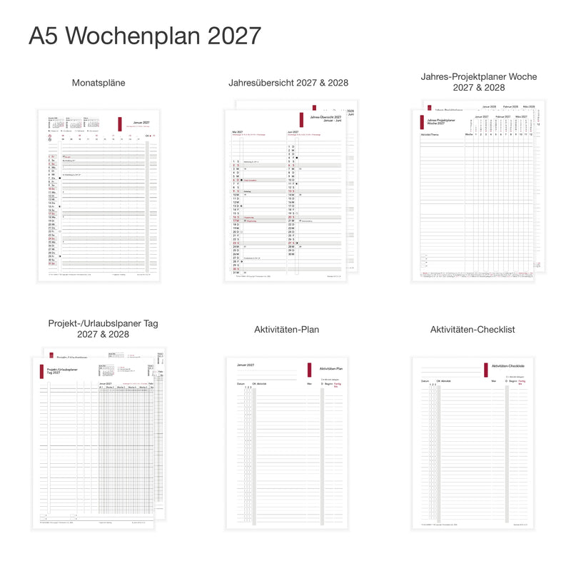 Business A5 Jahresinhalt 2027 Woche